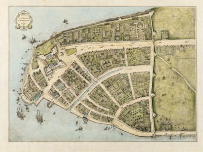 Neuentwurf des Castello-Plans, Neu-Amsterdam wie es 1660 erschien von John Wolcott Adams